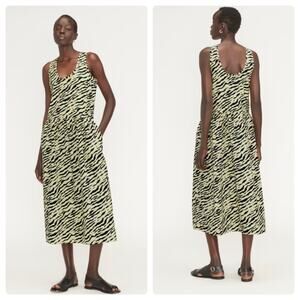 NWT Everlane The Poplin Summer Dress In Pale Yellow Tiger Stripe